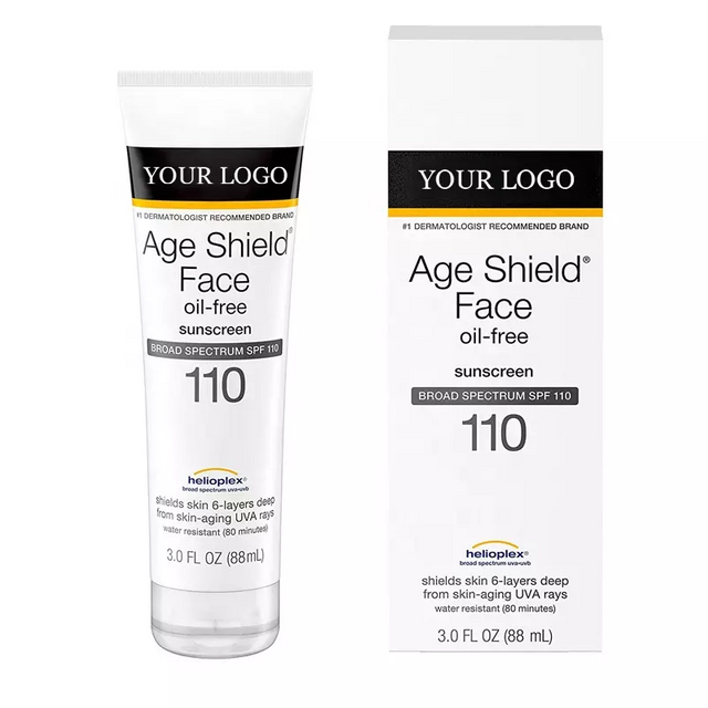 โลชั่นกันแดดธรรมชาติฉลากส่วนตัว SPF 110 มอยเจอร์ไรเซอร์ไวท์เทนนิ่งครีมกันแดดออร์แกนิก