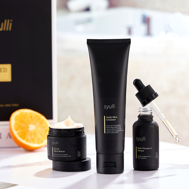 ฉลากส่วนตัวธรรมชาติ Organic Anti Aging ผลิตภัณฑ์ VC ครีมบำรุงผิวหน้าเซรั่ม Cleanser 3 ชิ้น Men's Skin Care ชุด