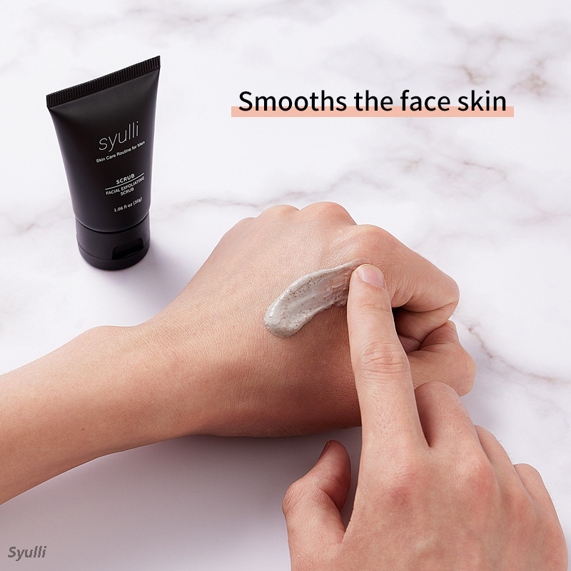 Syulli Men's Skin Care System (ชุด 4 ชิ้น) – ทำความสะอาด ขัดผิว มอยส์เจอร์ไรเซอร์สำหรับกลางวัน และซ่อมแซมกลางคืน