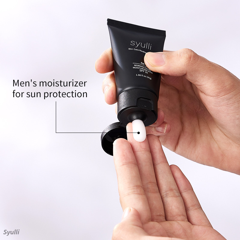Syulli Men's Skin Care System (ชุด 4 ชิ้น) – ทำความสะอาด ขัดผิว มอยส์เจอร์ไรเซอร์สำหรับกลางวัน และซ่อมแซมกลางคืน